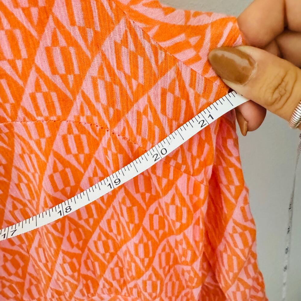 FP FREE PEOPLE Pink Prange Rillo Shirt Dress $138 Mini Wrap Button Coverup S - Picture 11 of 15